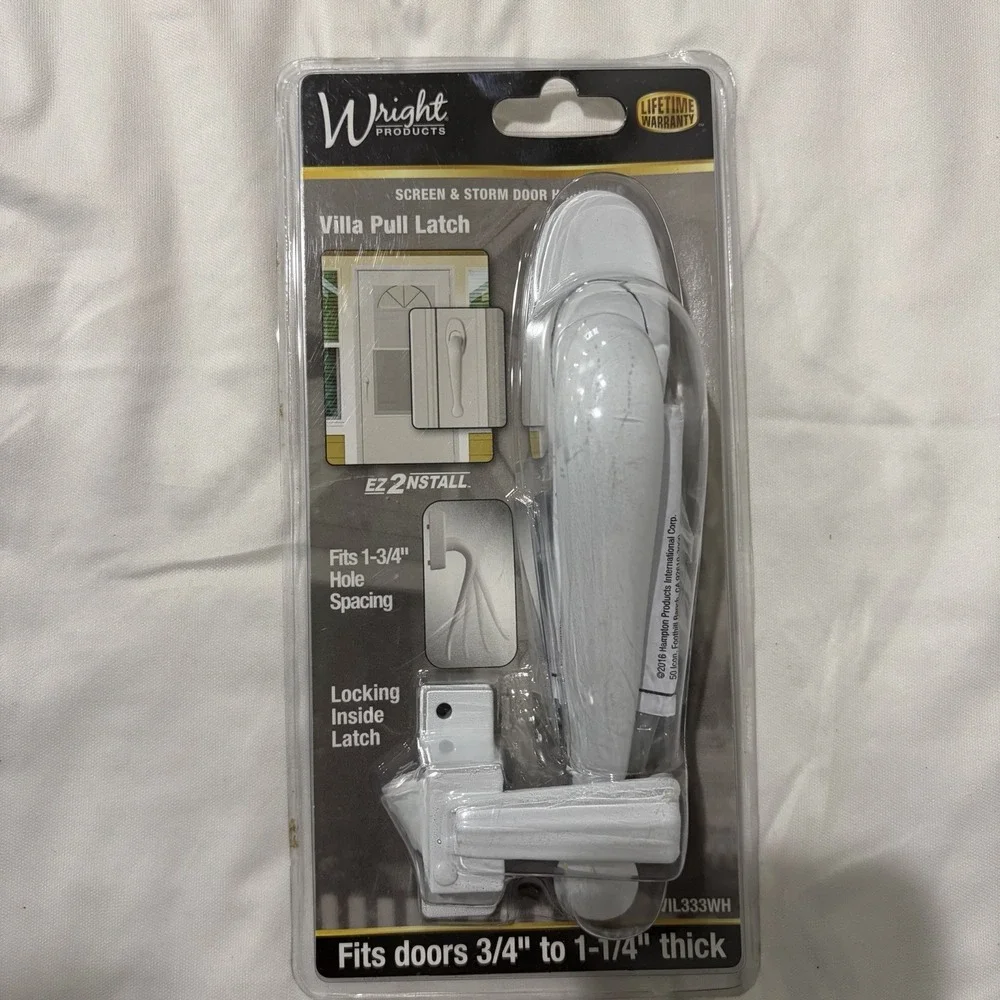 Wright Products Villa White Storm Door Pull Handle Latch VIL333WH Exterior - New